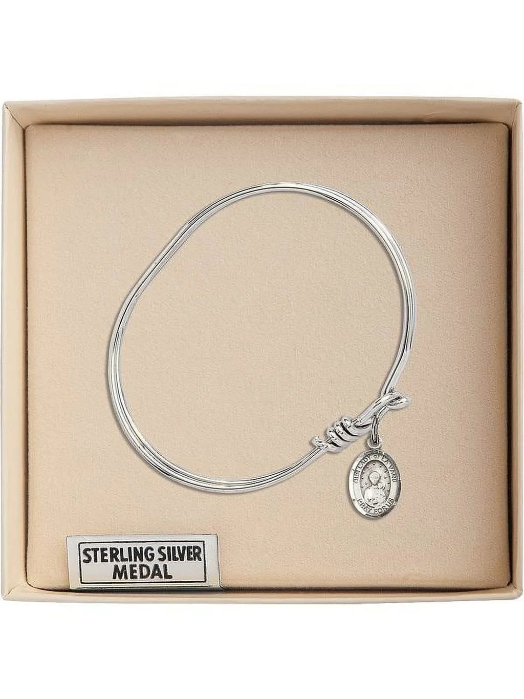 Our la Lady of Hook Bracelet Bangle in 3/4 w/ inch 5 Oval Vang Eye Silver high quality Sterling