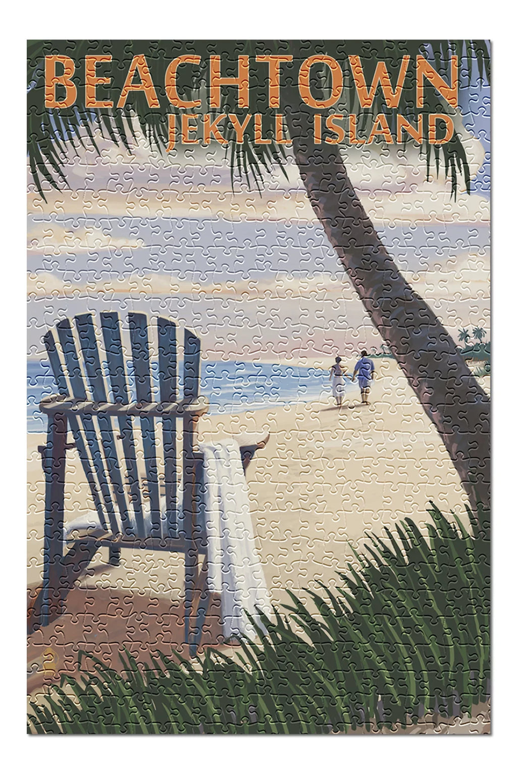 500 USA) Jigsaw for Made Premium the in and Beach Georgia, on Puzzle Jekyll Piece Family, Chair Island, Adirondack (19x27 Beachtown, inches, Adults