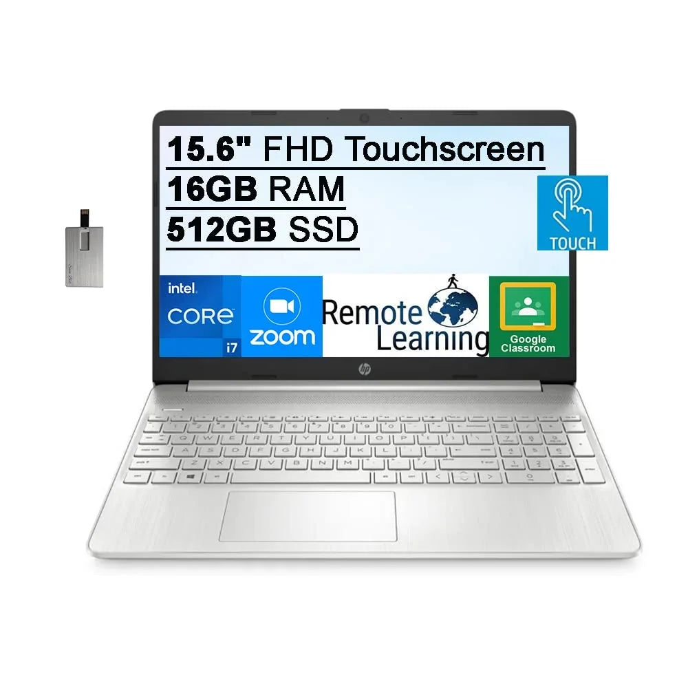 15.6" special edition Core 32GB SnowBell 512GB HD Xe SSD, 16GB 2021 Laptop HD Graphics, i7-1165G7 Webcam, USB Card S, Silver, Win Computer, HP Intel i7-1065g7), (Beats Audio, Touchscreen FHD Intel Iris IPS RAM, 11