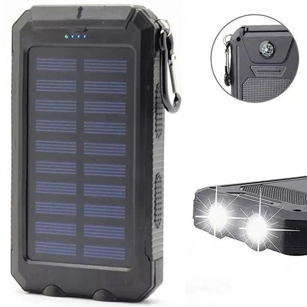 US Battery Charger 2023 Solar External Bank 9000000mAh Waterproof Power Portable