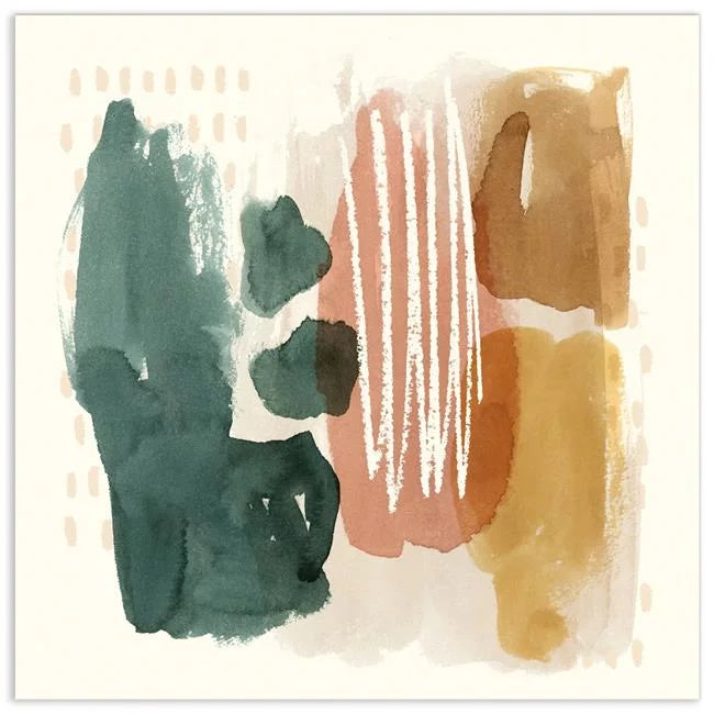 x Tempered Echo in. Abstract - Ochre Art Glass 38 Frameless Colorful Panel III Contemporary Wall 38