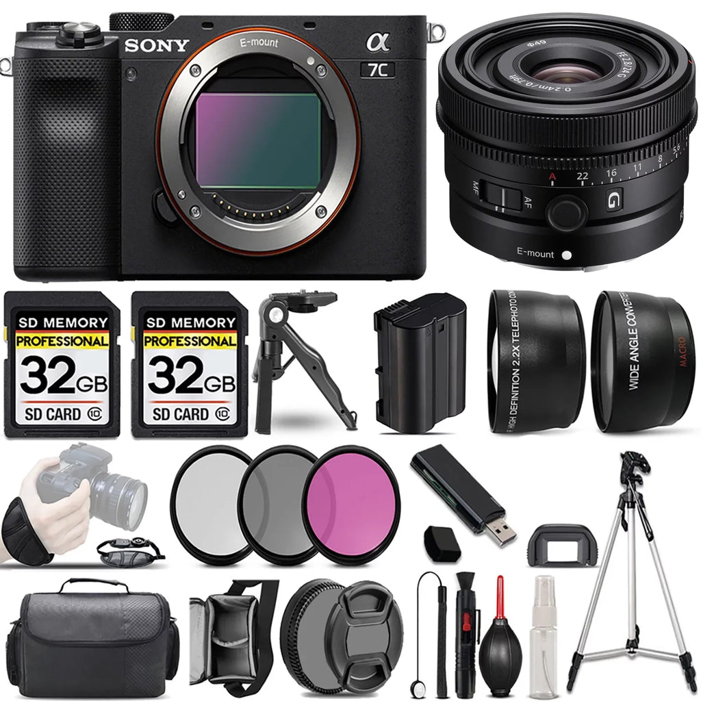 f/2.8 Lens (Black) Camera Filter a7C +24mm G PC +3 +64GB Camera