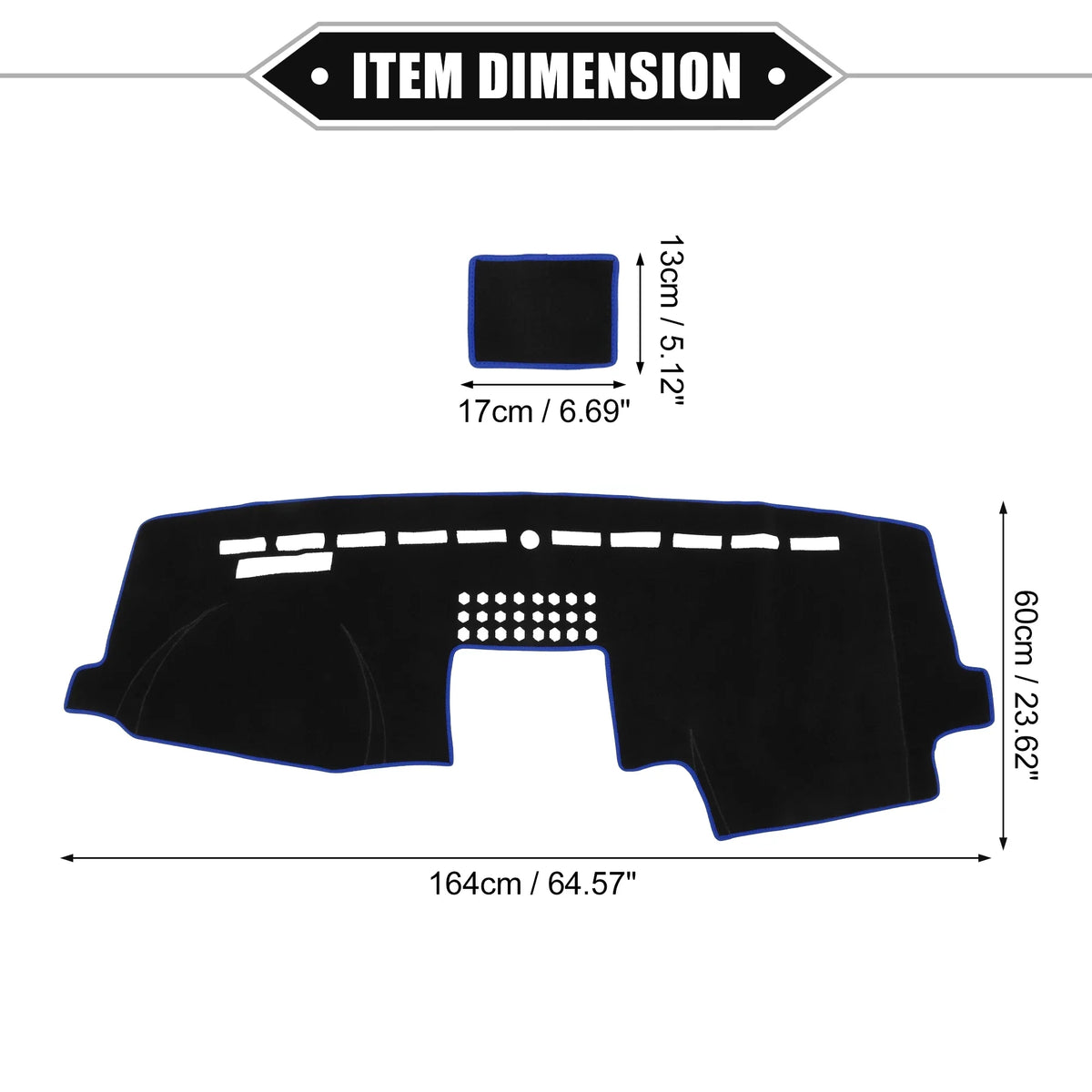 Mat Unique 2015-2020 Console Protective Center Black Blue Cover F150 Ford Car Polyester Bargains for Dashboard