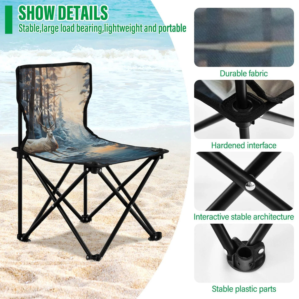 Outdoor with in for Chair Portable Camping Chair Bag Kids Chair Lawn Folding high quality Fishing Chair Beach Small Deer Winter Forest Carry