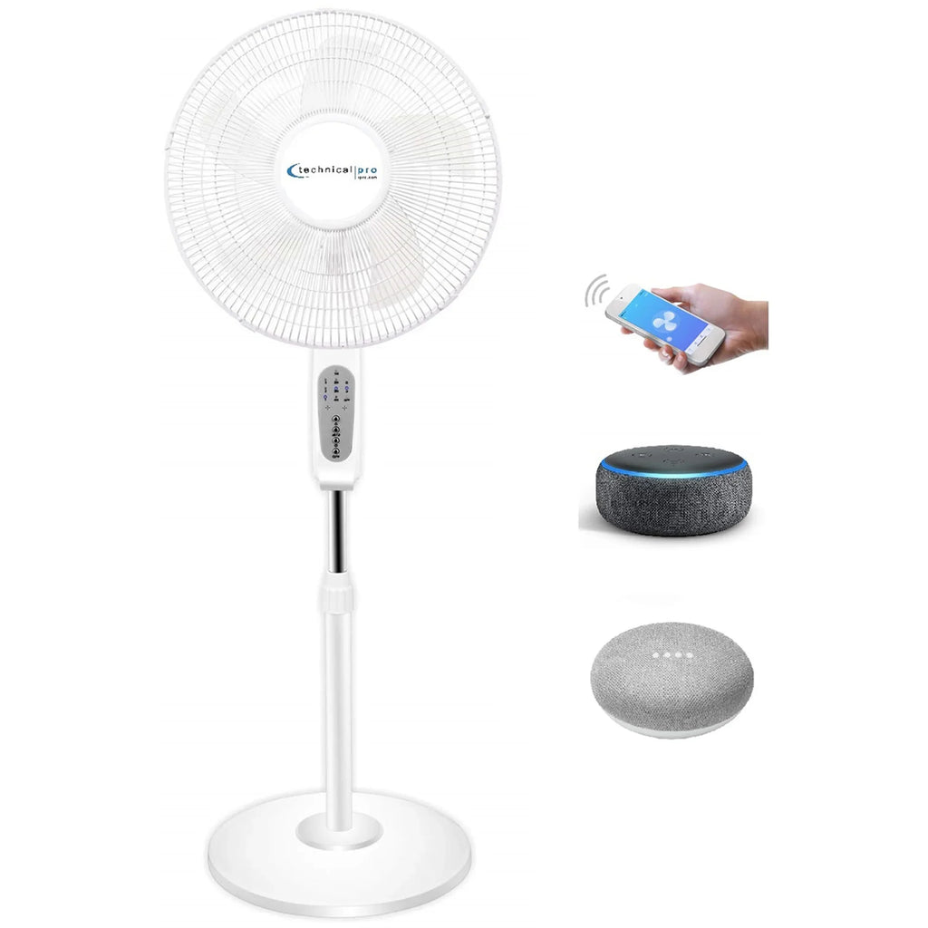 Technical Oscillating Standing Feature, Amazon Voice WIFI Compatibe Fan Pro Alexa/Google Home with with Enabled 16"