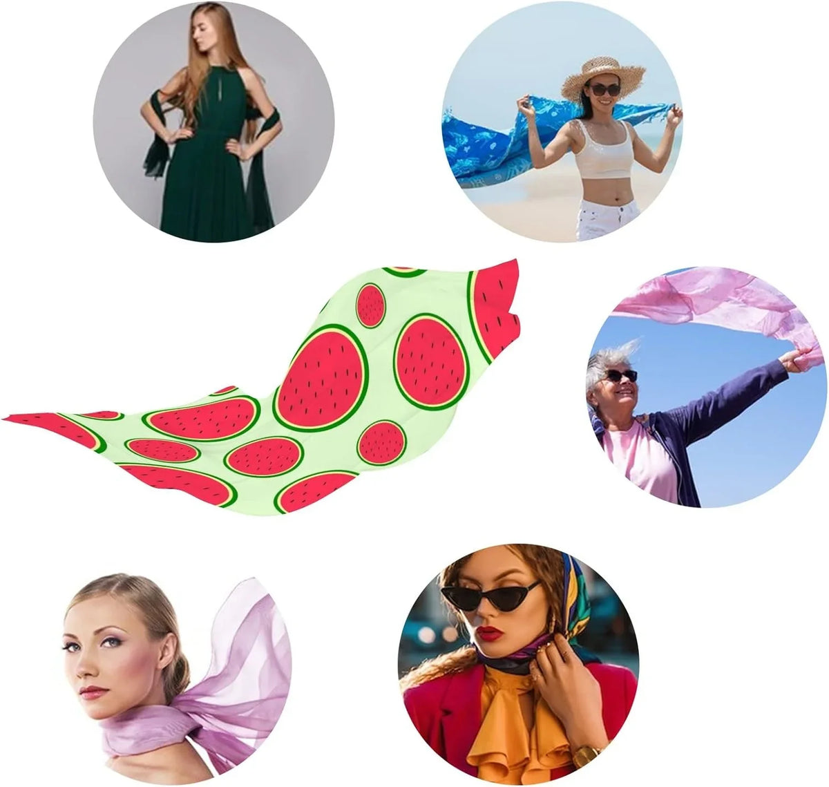 Shawl Lightweight high quality Hyjoy Seeds Scarf for Long Wrap Girls With Silk Scarves Women Neck Watermelon