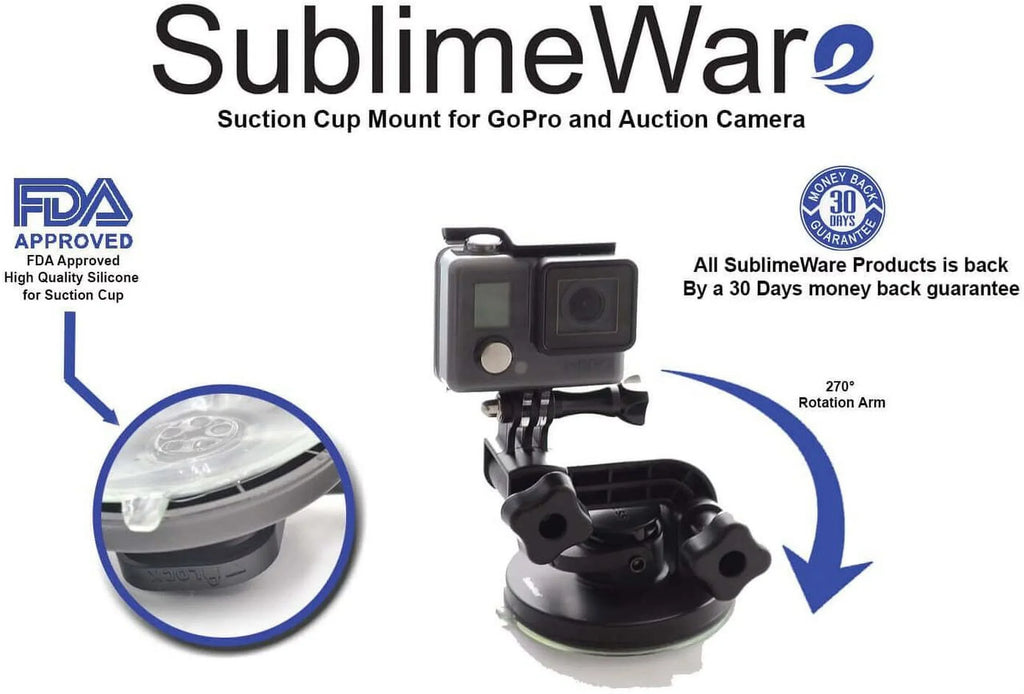 Hero4 Suction Mount Mount Cup Hero Cup Hero5 GoPro Window - Hero Suction Windshield Camera 7 Boat Hero6 8 Vehicle Car by Gopro for Max Black for Holder 360 for Su Gopro HD Mount Windshield