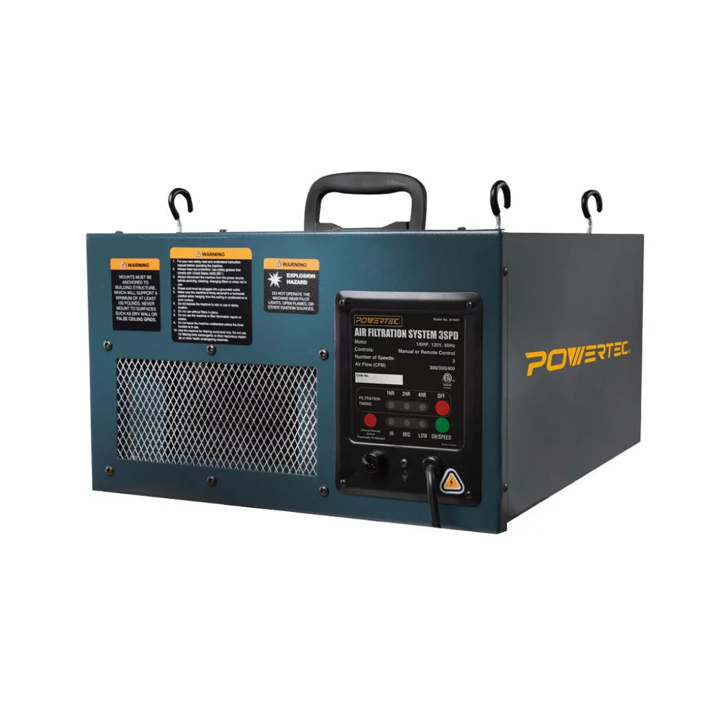 AF4001 CFM), (300/350/400 3-Speed Remote POWERTEC System Filtration Air Controlled