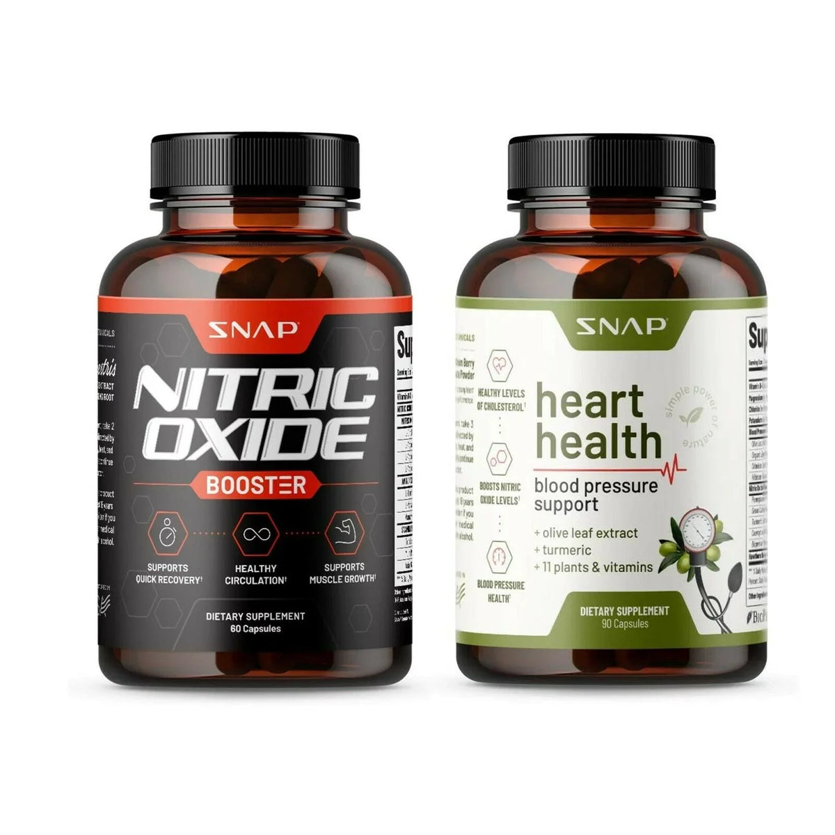 Heart + 90 Supplement Capsules and Health trendy Nitric Bundle, Booster Oxide 60 Snap Supplements