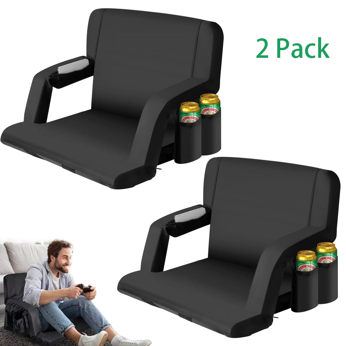 Wide Pack Lawns, 2 for Waterproof Tournament Soccer for National Folding Bleachers, new Bleacher Thicken Seat, Worcest Women's Stadium Backyards Chair