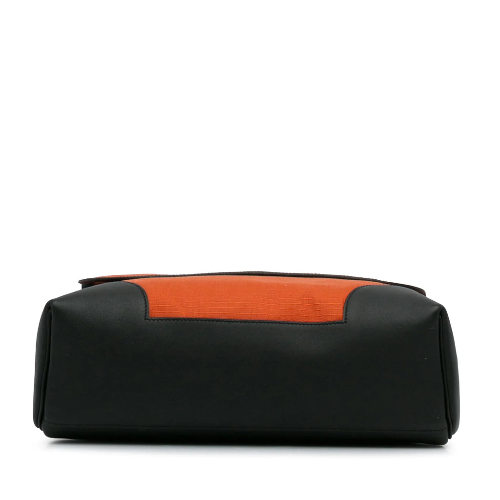 Crossbody Unisex Bag Allback (Good) Canvas Pre-Owned Orange Authenticated Bag Fabric Hermès Messenger