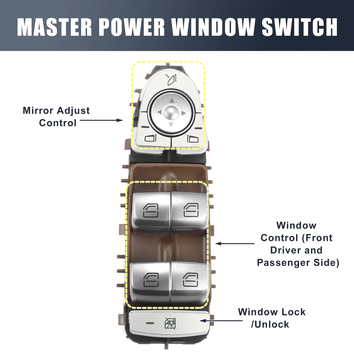 Driver C300 Power Bargains classic Switch Mercedes-Benz Left C450 Side C350e C400 Front Unique Master Window for No.A2059056811