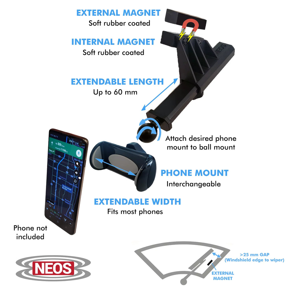 Best Version and (Mount Windshield iPhone, Nokia, Boat for Magnetic , and Universal Reliable Moto, , Phone Vehicle trendy Mount D) NEOS Car Smartphones , Holder