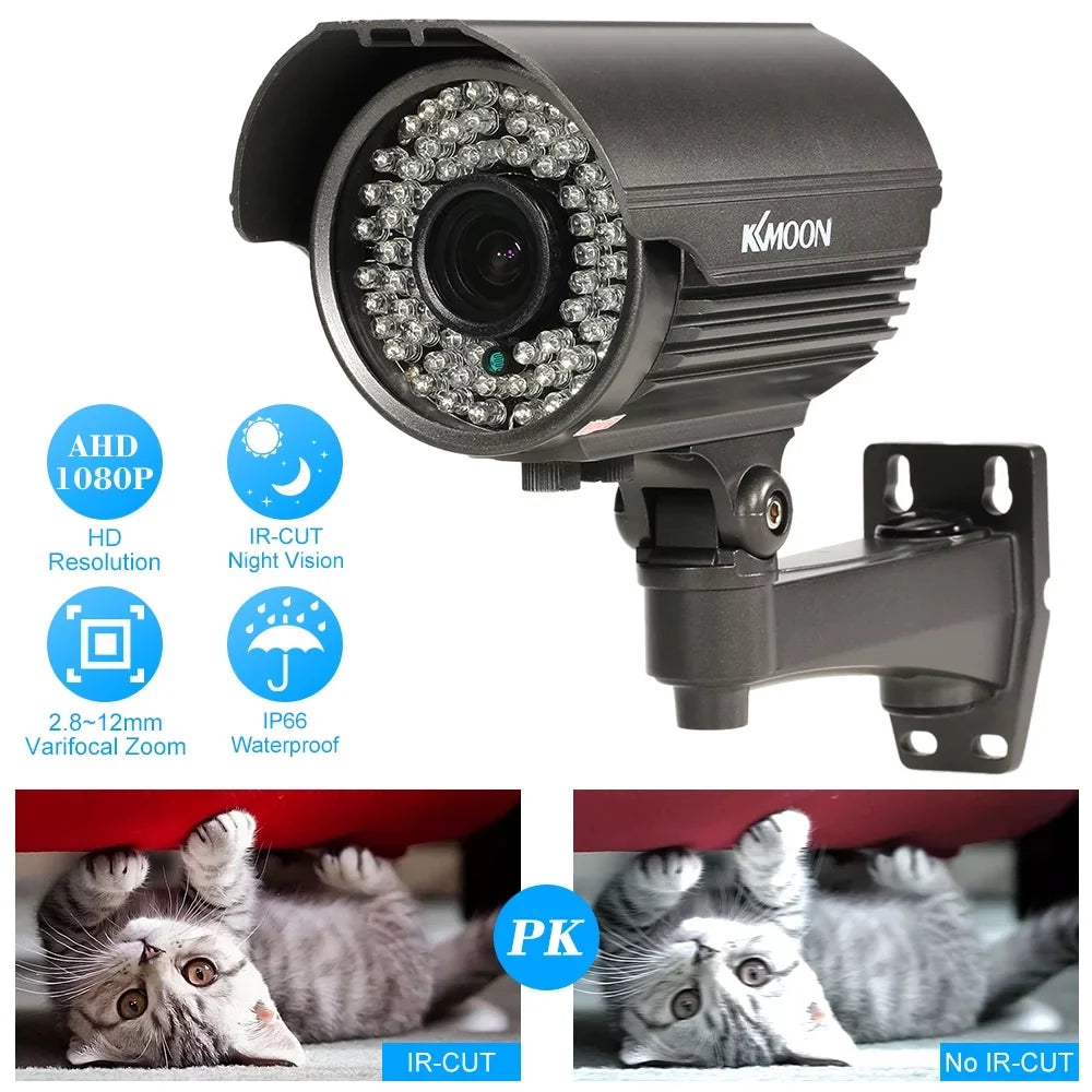 1/3” Zoom Varifocal Weatherproof Lens, Indoor, Camera, Manual 1080P CMOS PAL Andoer Vision, Night 2.0MP CCTV AHD Analog System,