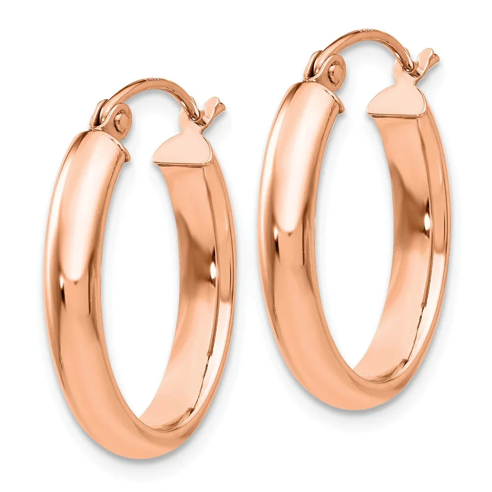 for Oval Adults for Real Tube and Men Gold and Polished Rose Women Hoop Teens; 14kt Earrings;