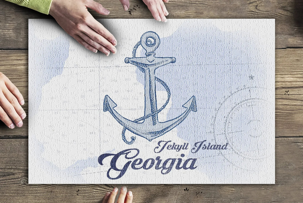 in Coastal Jekyll Georgia, Icon Jigsaw Family, Premium and Piece Blue, Made (19x27 Puzzle USA) Anchor, inches, for 500 Adults Island,