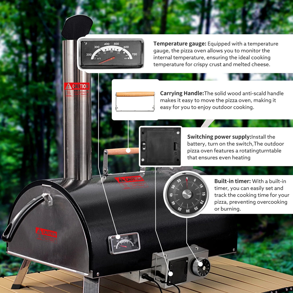 43.0 versatile with with Outdoor oven! Elevate Built-in your our and cooking Thermometer Turntable Rotating - Oven pizza Pizza - outdoor