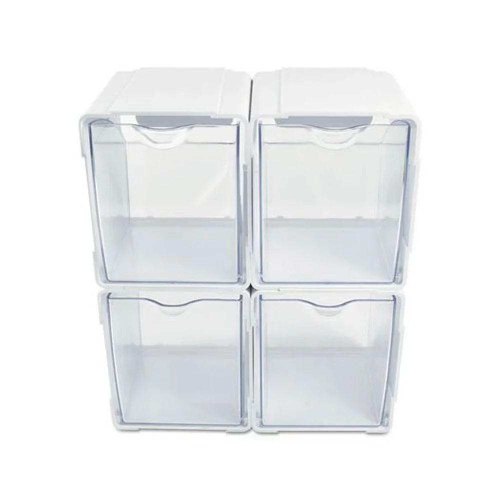 special edition 5/8 White/Clear Bin 4 4 x Organizer 5 Tilt 4-Bin 7/8 1/2, x Interlocking