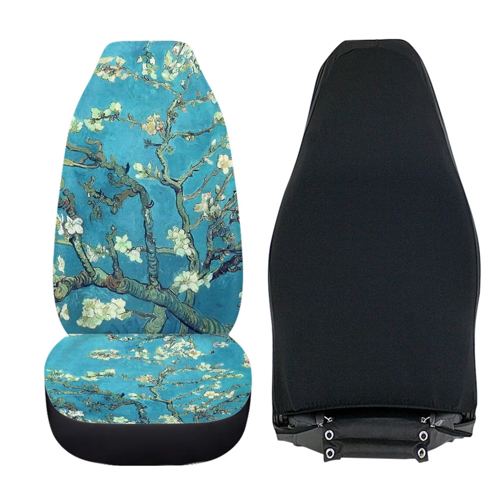 Xoenoiee for Front 2 Most Bucket Sedan to Plum Car Set Seat Cars SUV Covers Print Install Seat Blossoms Polyester Seat Vehicle Cover Pickup Easy Cover Truck, Pack
