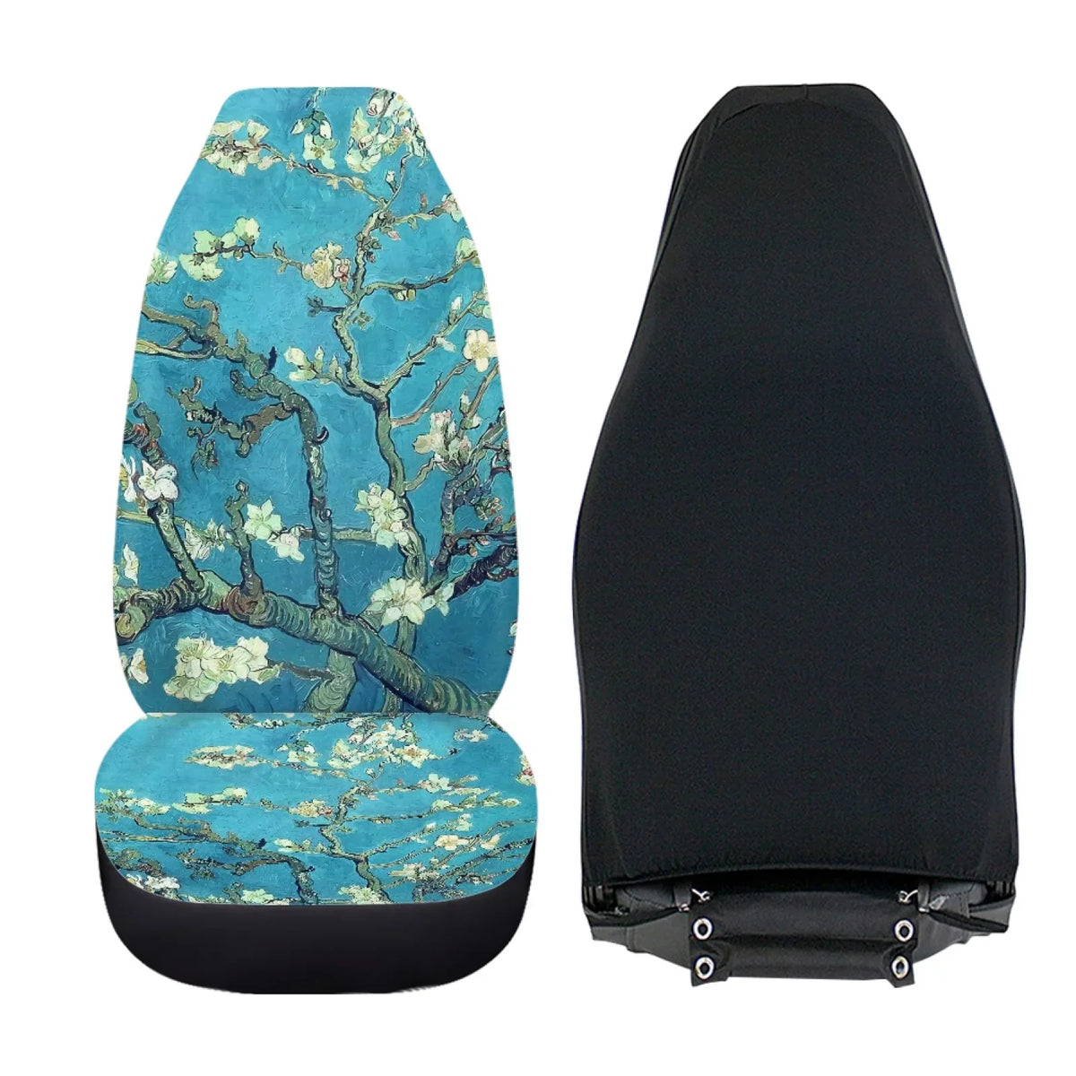 Xoenoiee for Front 2 Most Bucket Sedan to Plum Car Set Seat Cars SUV Covers Print Install Seat Blossoms Polyester Seat Vehicle Cover Pickup Easy Cover Truck, Pack