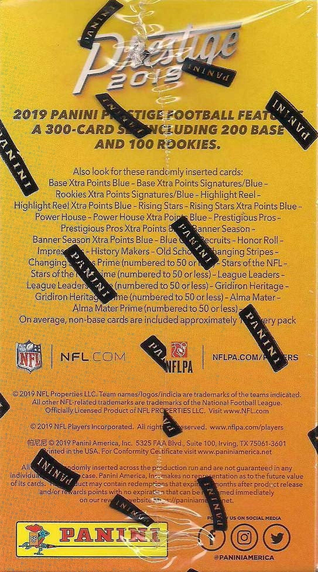2019 NFL Panini Prestige in Team new Football Featuring 2019 Jerseys Blaster Box- Rookies