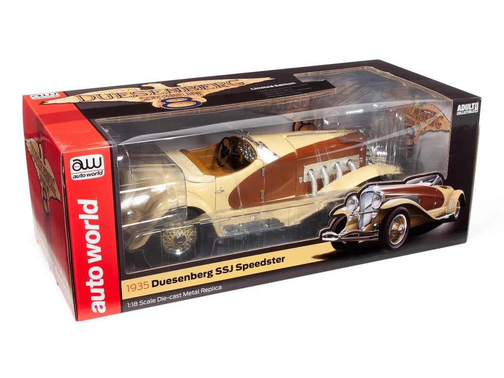 SSJ classic Duesenberg World Diecast Speedster and 1935 Car Brown 1/18 by Auto Gold Yukon Model Chocolate