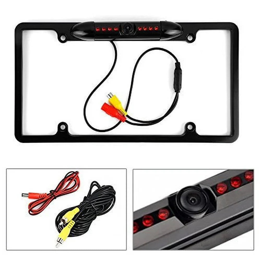 Cache 170Ã‚Â° Black - Plate new LED Vision Rear Angle Car Cache IR View License Vision Night Camera, Frame Universal 8 Night Viewing Mount