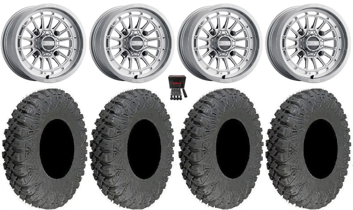 Delta Talon 1000 Cut Maverick Tires Gm Pioneer / Wheels / Race X3 Contrast Can-Am MetalFX 33" 15" Honda