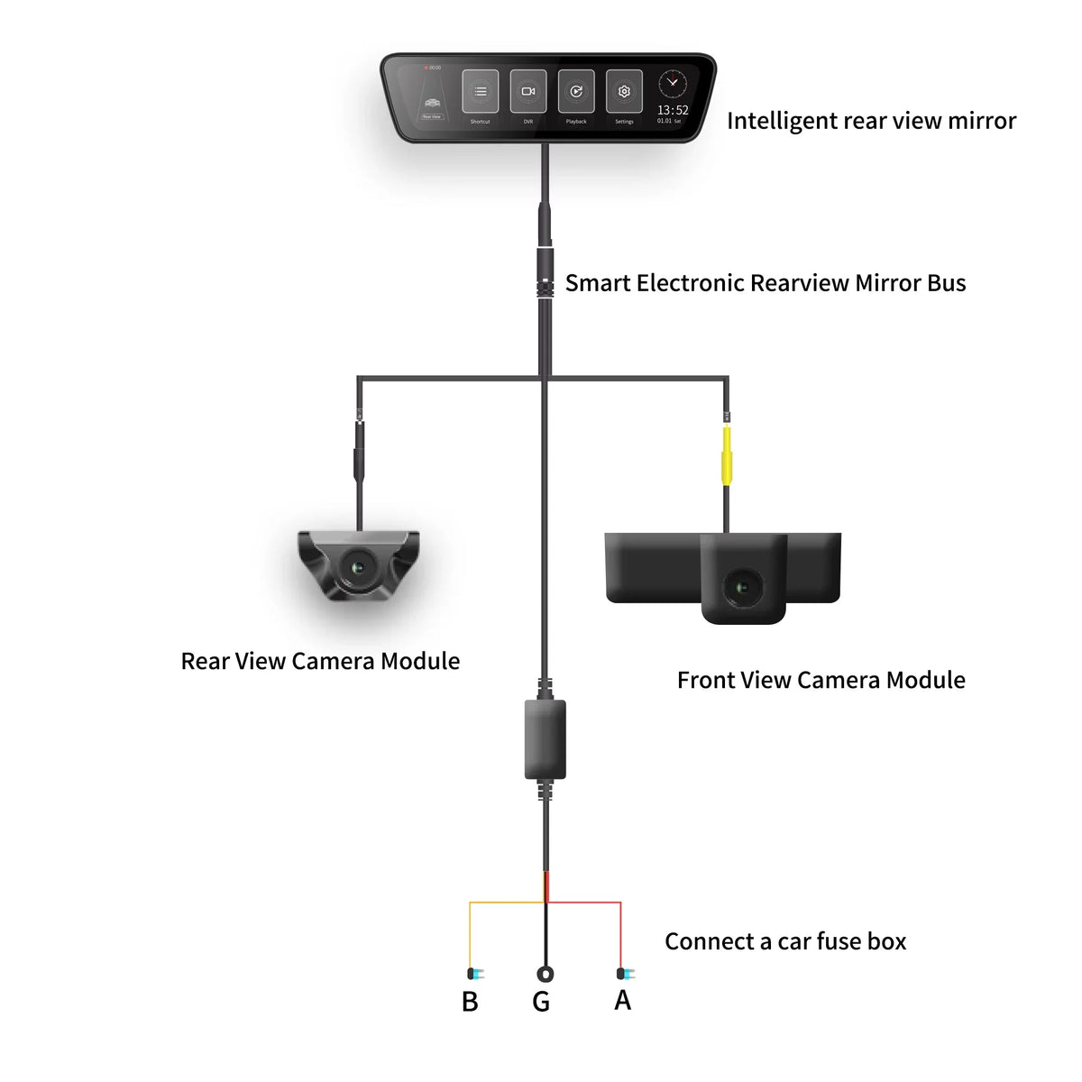Streaming View Cameras Front inch 9.35 View Back Rear Rear Car Camera Dash HD Dual Smart 1080P Touchscreen Full Camera Mirror Truck