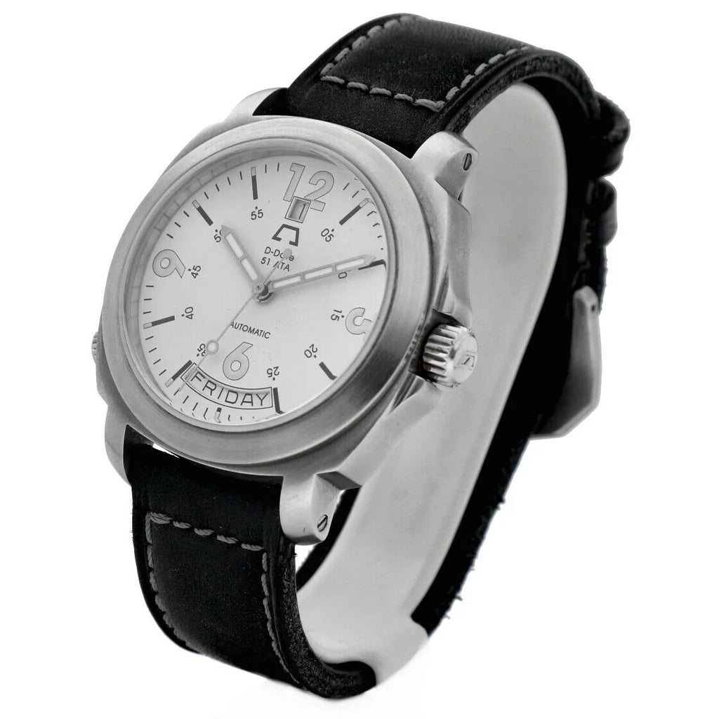 Automatic Ivory Watch new 51ETA Day Men's Leather D-Date Anonimo 43mm Dial Date 2006