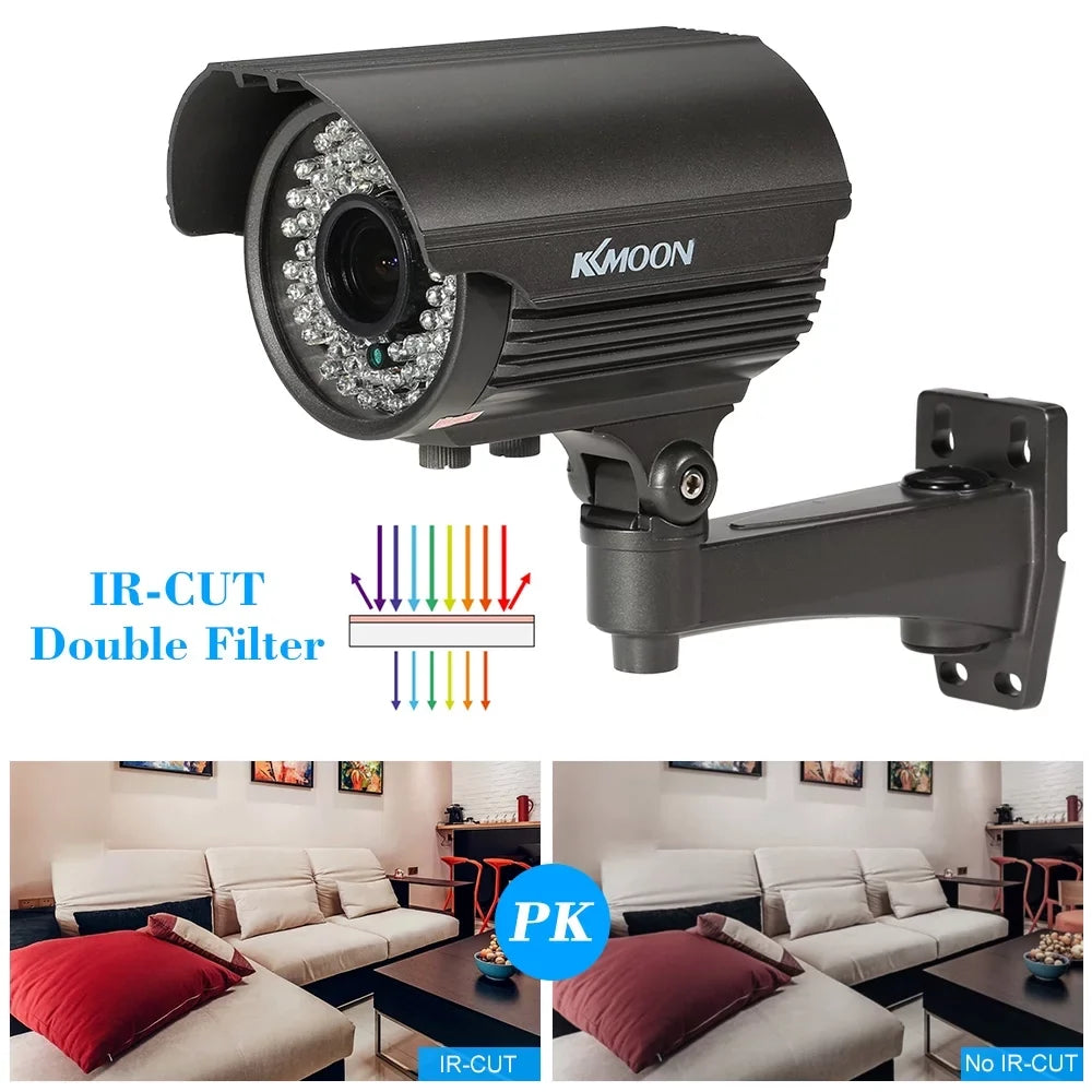 Analog CMOS CUT, Andoer CCTV Vision, Camera, Varifocal LEDS, 2.0MP, Weatherproof Zoom AHD 72 IR Lens, 1080P Indoor IR Night Manual 1/3”