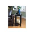 trendy Shelf, Chair Wedged Wood Side Benzara Black Bottom Table With a