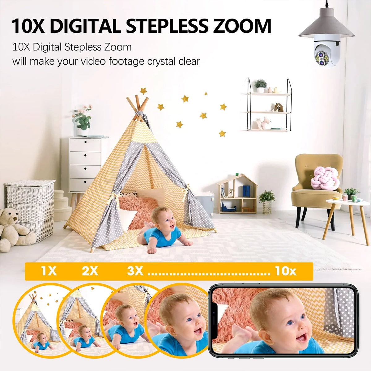 Security Light E27 Outdoor 3 PTZ 10X Hybrid Bulb special edition Zoom Toguard Surveillance Lens Pack Dome Camera Connector Dual Camera SC11 Wireless
