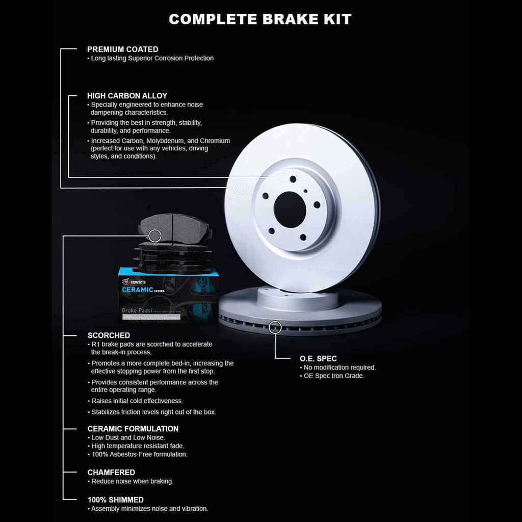 Wdwh2 Brake 59053 Rotor CIVIC SI Carbon CIVIC HONDA Fits 2000 Coated R1 select: Concepts Ceramic HONDA With SI/SIR, R1 Pads Concepts 1999