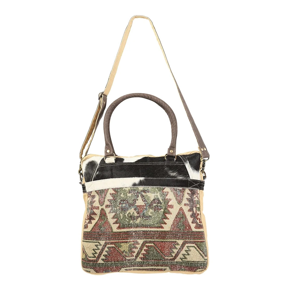 Leather western KB Wool women high quality handbag TOTE bag purse Canvas OHLAY Genuine Upcycled KB110 Hair-on Upcycled