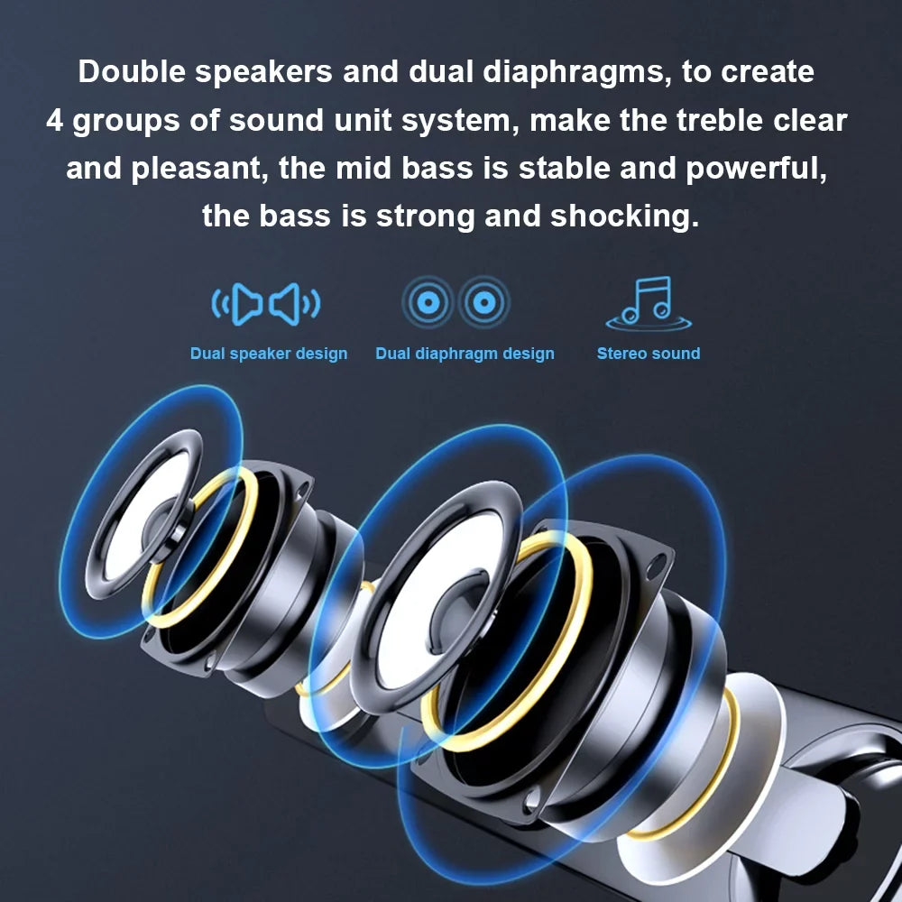 MP4 Tablet Bass PC Powerful Stereo Wired Subwoofer Phone Computer USB Sound MP3 Speaker Surround Box for Speaker Laptop V-111 Carevas Bar