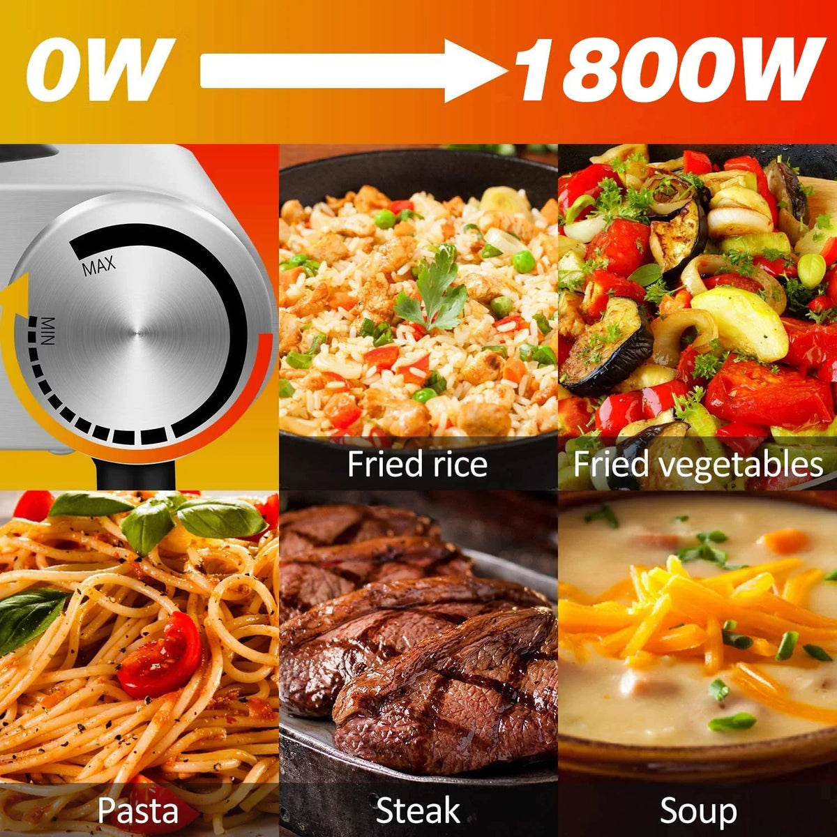 To Steel Cooking, Burner Double Double Easy Stove high quality Upgraded Burner Clean Version Hot Steel Countertop Silver, Silver for Stainless Plates Double Brushed Cooktop, Stainless Infrared Ceramic