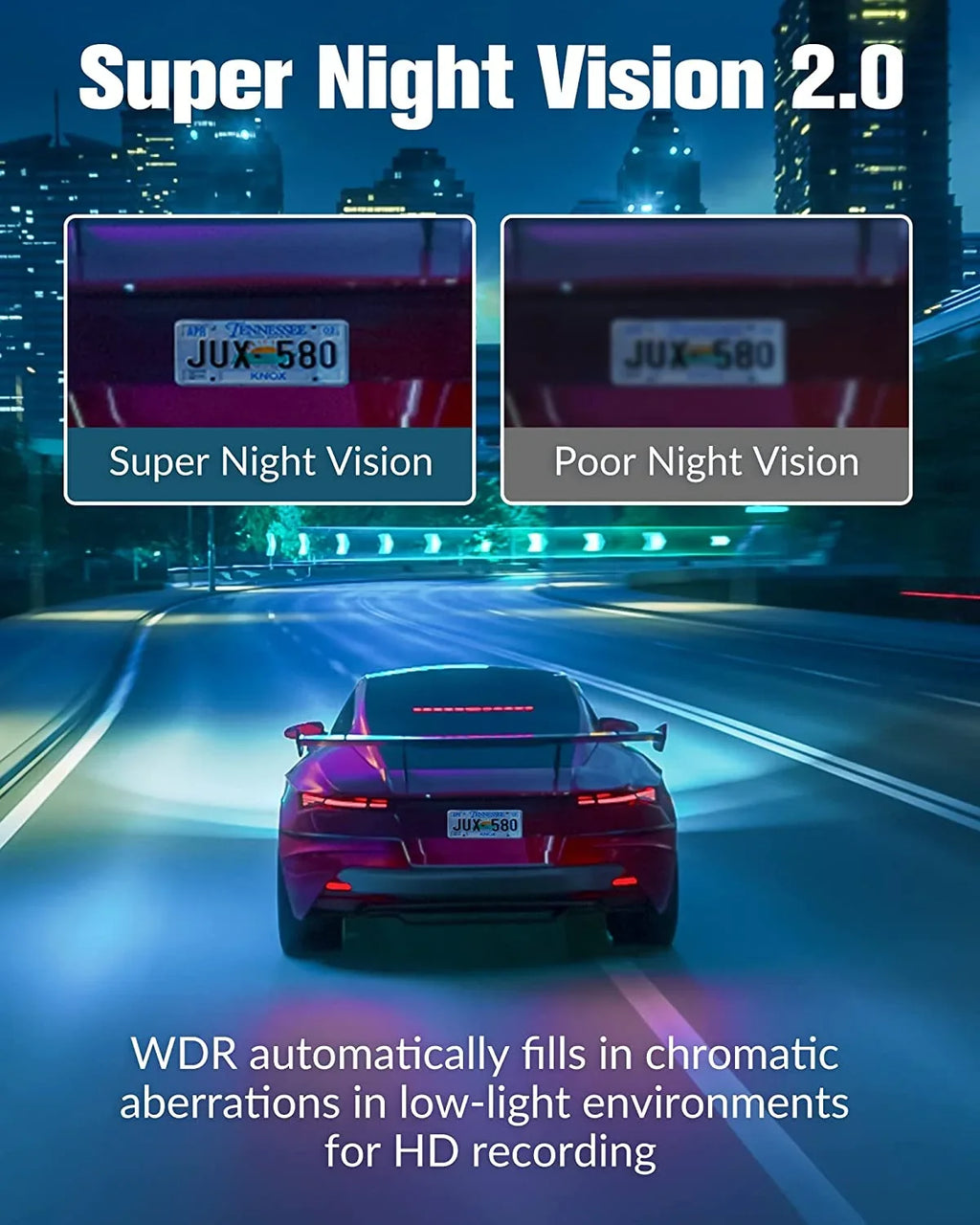 3 Inside,4K SD Recording,24H Rear Cars Card,Built-in 32GB Front Dash with Screen,WDR,Loop UHD Mode and Angle,2.0'' Dash Parking Full Vision,170°Wide Channel IPS Free Camera Cam for Night Super