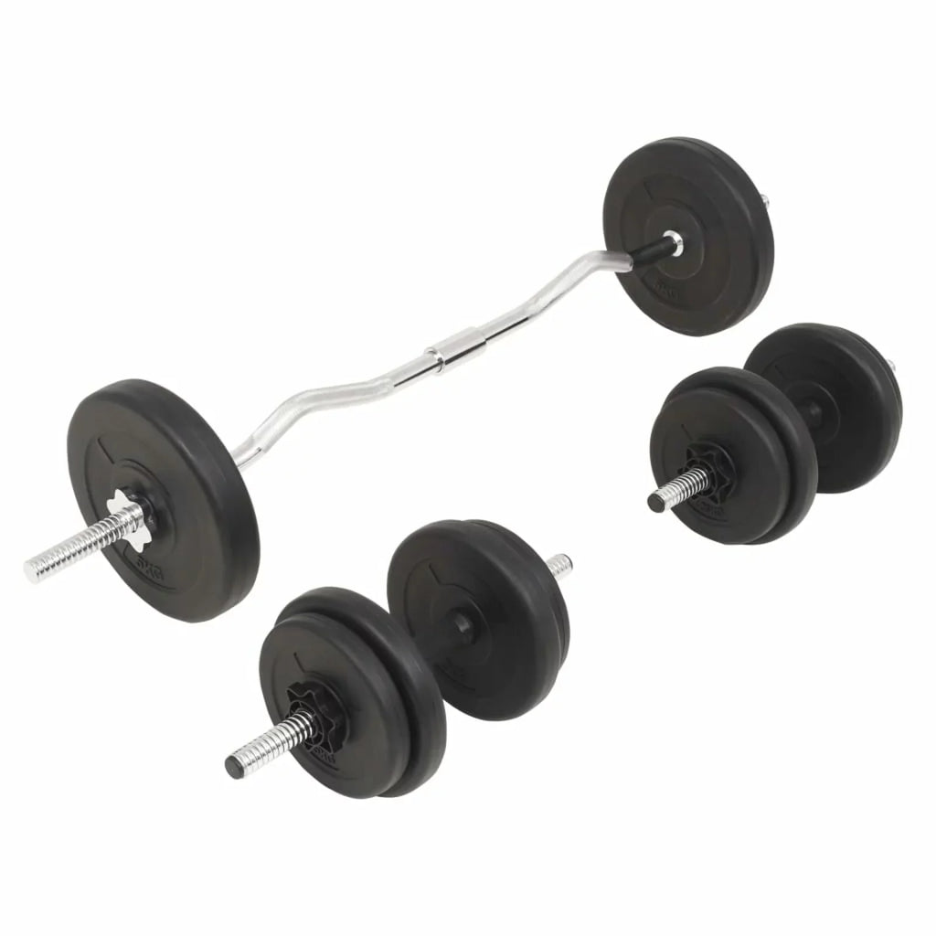 Barbell and Plates with Bodybuilding, Weight Home Fitness, Training, Bars Dumbbell Weightlifting, 66.1 lb for Gym Strength Set moobody