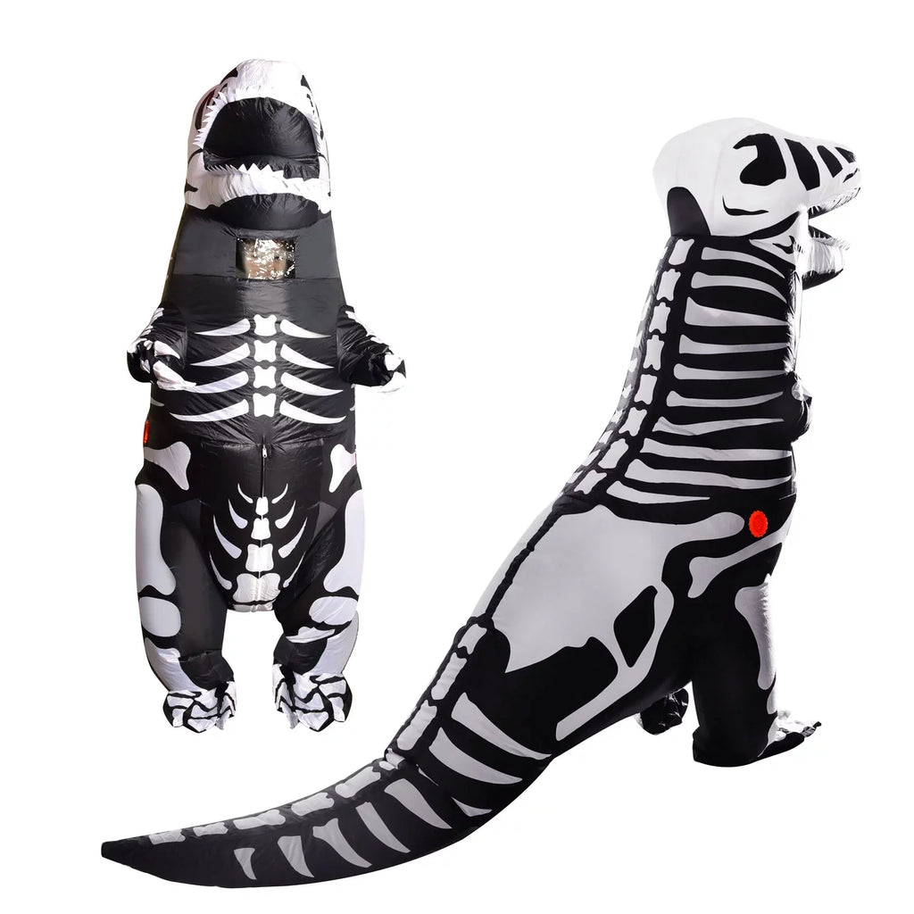 party Inflatable Full Body and Dinosaur Skeleton Halloween supplies,Dress-up Costume, Girls(Black) T-Rex Inflatable Child,Boys Costume,Halloween classic for