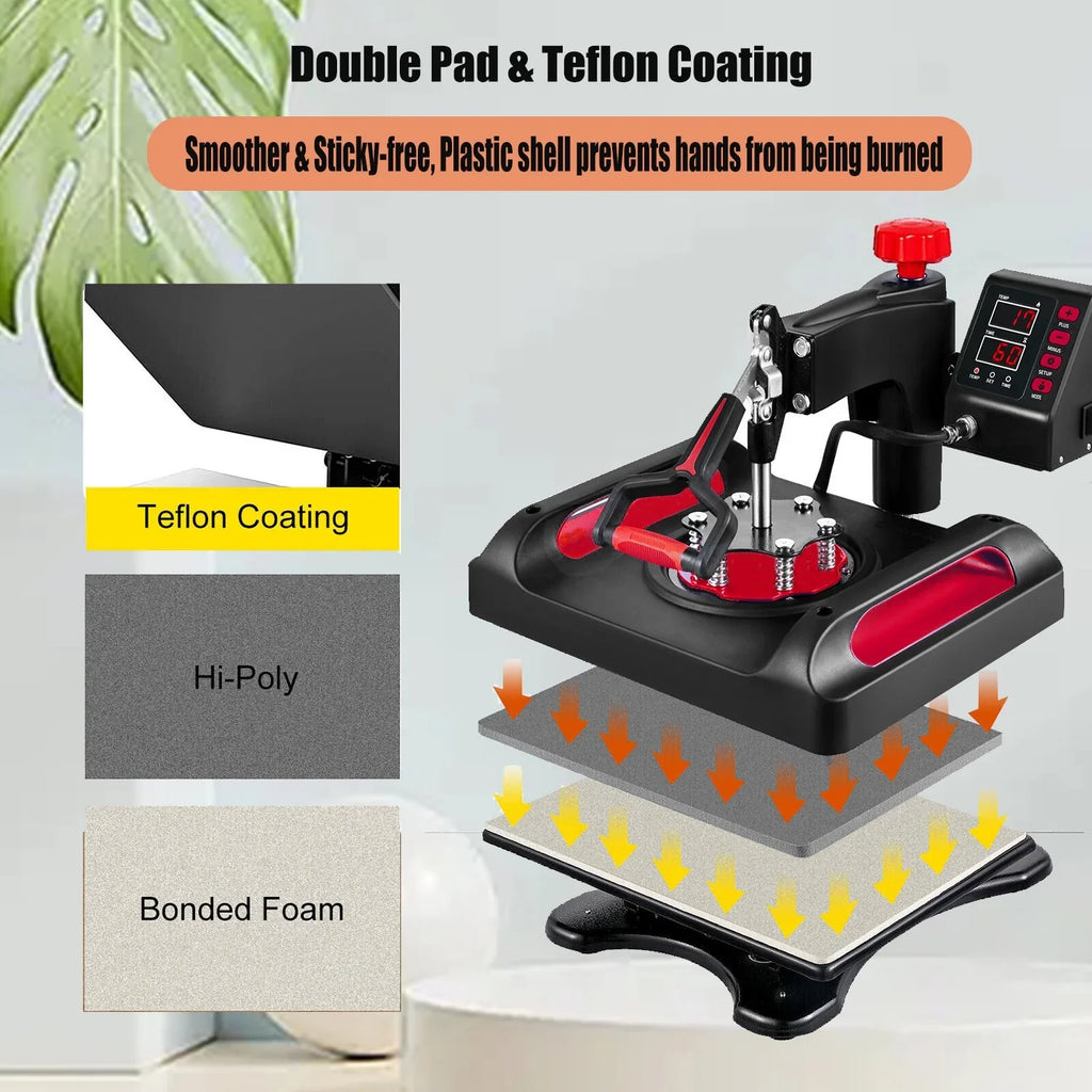 Bag, Inches Banner Control 360 Transfer x Away Printer, Sublimation Transfer Heat 1, Printer for Red T-Shirts, Press Precise Machine Canvas LCD Digital 8 classic Printing, Pillow, in 12 Vinyl Swing 15