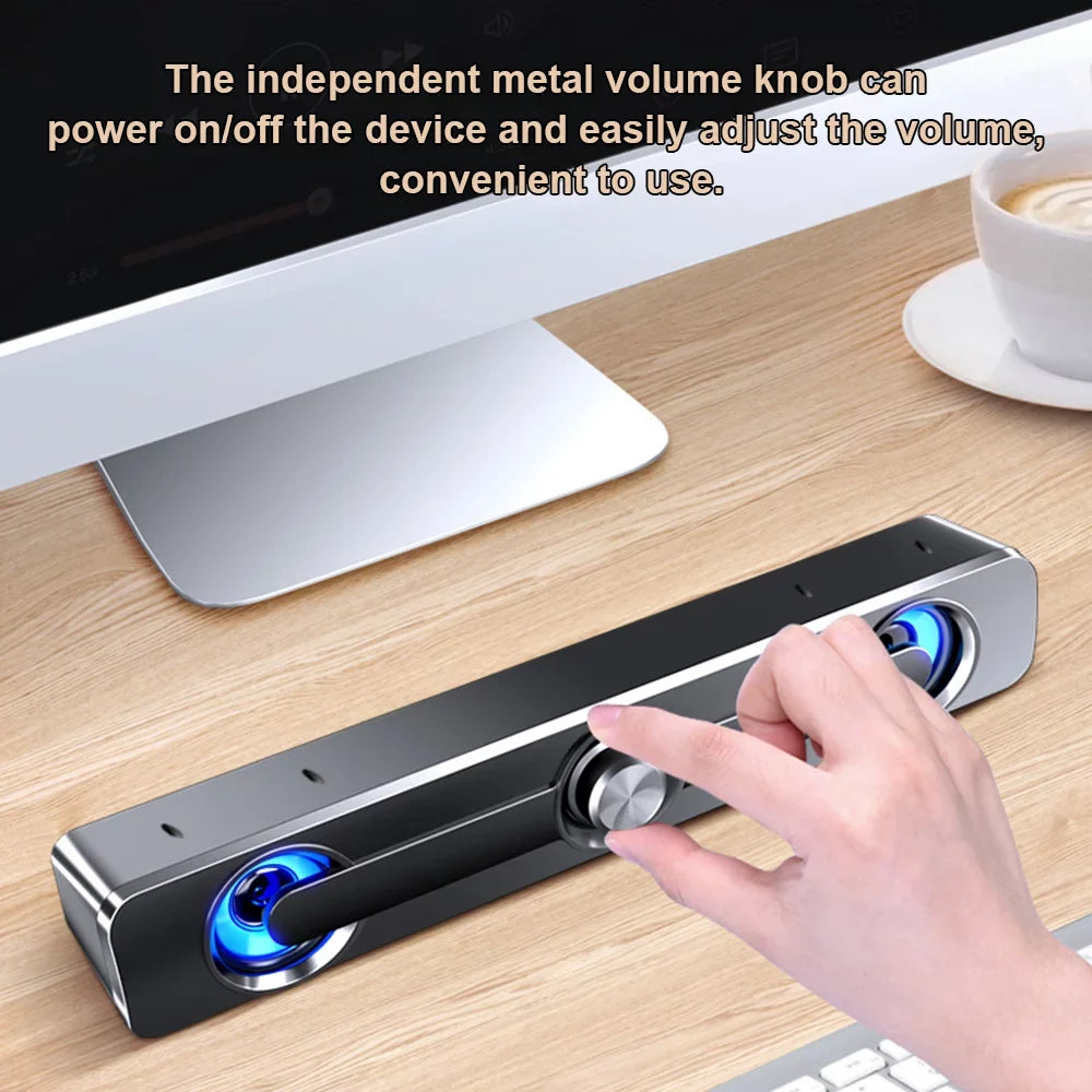 MP4 Tablet Bass PC Powerful Stereo Wired Subwoofer Phone Computer USB Sound MP3 Speaker Surround Box for Speaker Laptop V-111 Carevas Bar