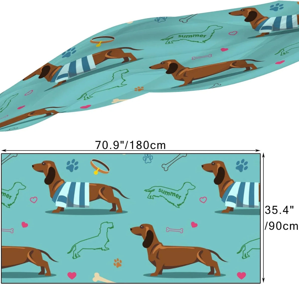 Dachshund Blue Hyjoy Wrap Girls Long Neck for trendy Lightweight Scarves Shawl Women Scarf Silk