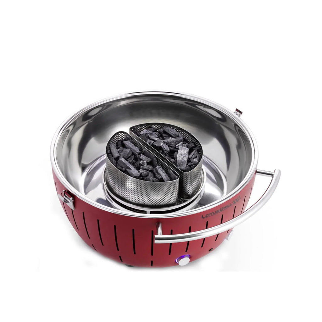 Glass Dining Cover with Lid high quality Stand Outdoor Red for - Smokeless LotusGrill Barbecue and