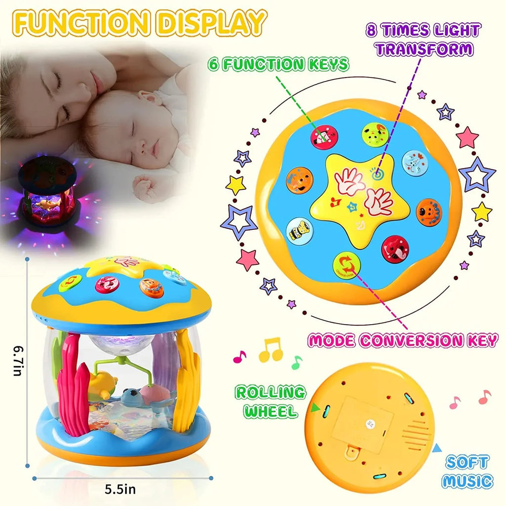 high quality Months for 3 12-24 Projector Up 2 Girls Months, Toys Learning Infant Old Tummy Musical for Gifts Light Boys Year Time Crawling Baby Baby Toys Toddlers Toys Ocean Toys 6-12 1