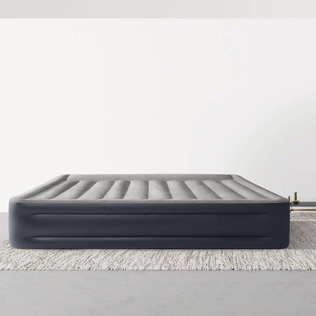 Pump, Air Raised Pillow Mattress King-Sized Air Firm Deluxe Inflatable with Portable Up trendy Internal Built-in Bed Blow