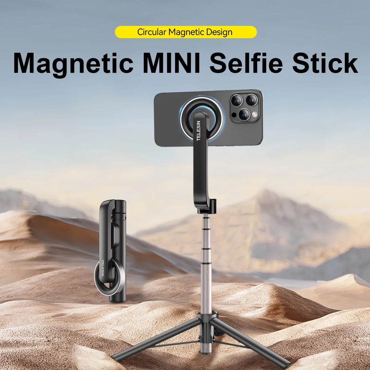 Tripod, Magnetic , classic Control Selfie Stick 27.1 with Rotation Remote TELESIN for inch