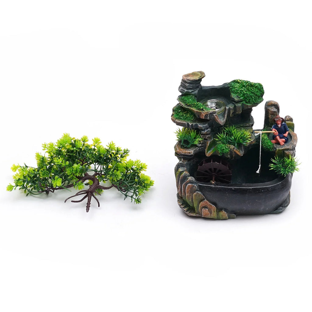 Indoor Shui with ZhdnBhnos Water Light Ornament Table Zen Fountains Rockery Decoration LED Feng Waterfall Desktop