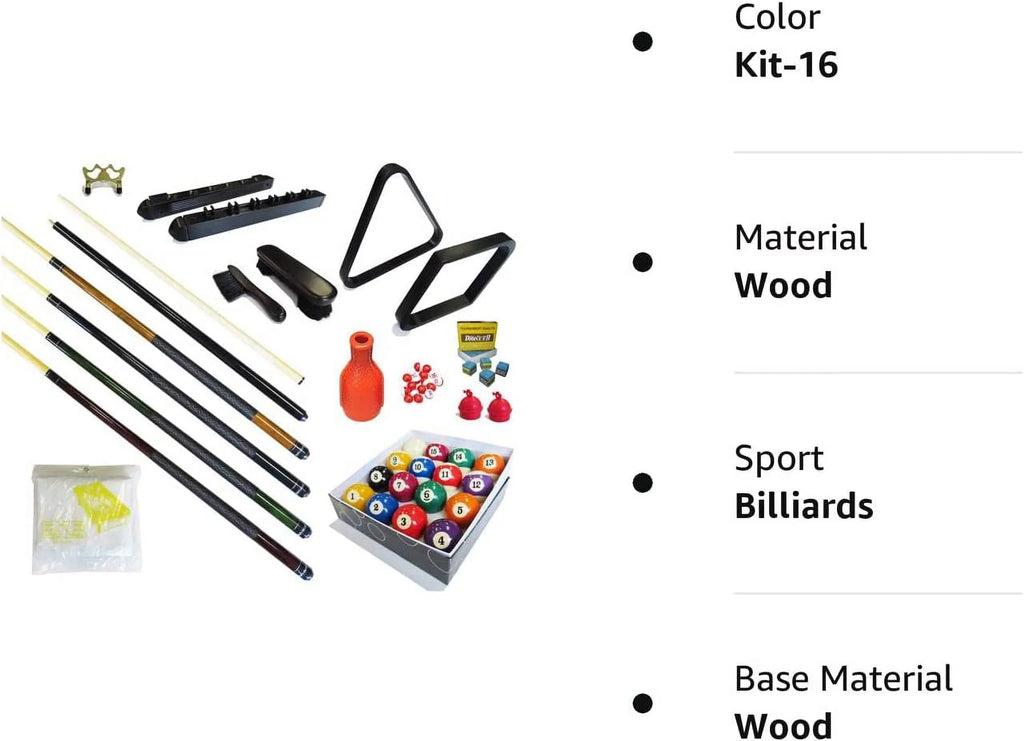 Table (Kit-16) Pool Billiard Sticks Accessory Bridge Cue - Pieces Kit Ball - Premium classic Sets Pool 32