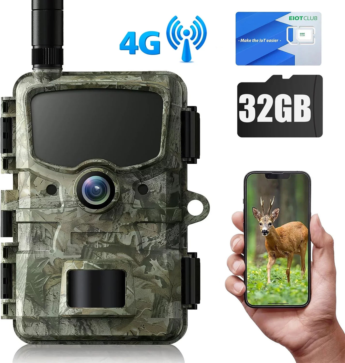 Motion LTE Vision 24MP Camera with for Trail SD Cellular to Waterproof Card Night Cam 4G Wildlife Monitoring with Hunting Video Activated Camera Sends Game 1080P Trail Cell Picture Phone CAMPARK -